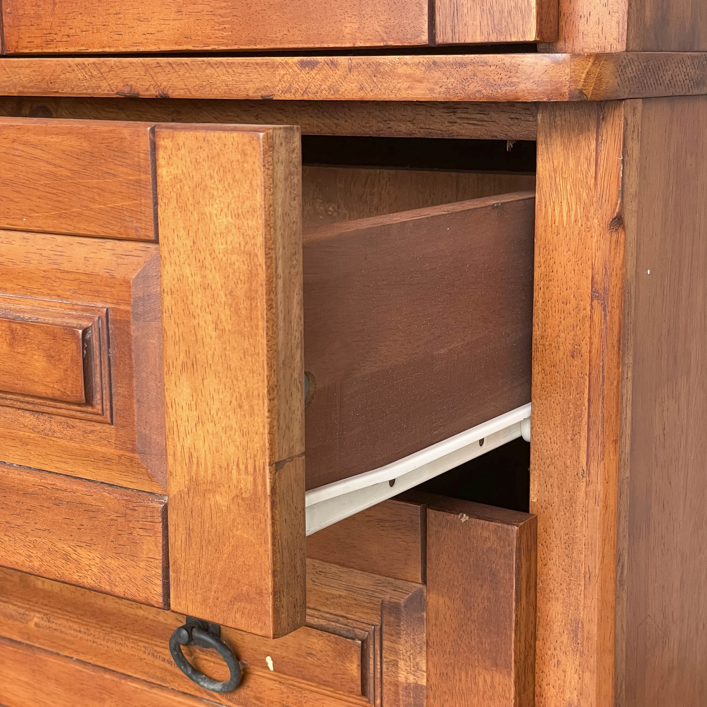 Panelled Rubber Wood Wardrobe