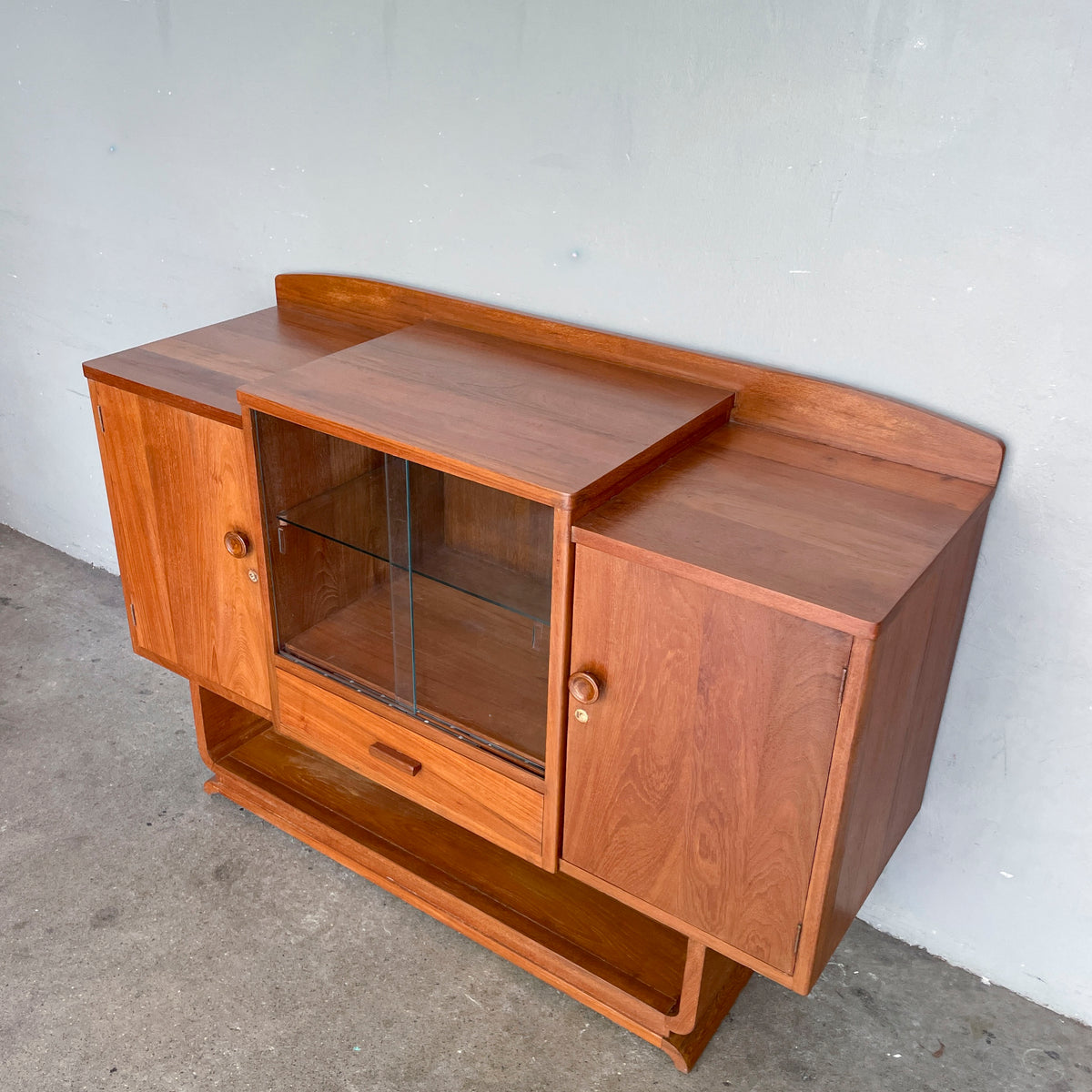 Newly Refurbished Burmese Teak U Leg Sideboard