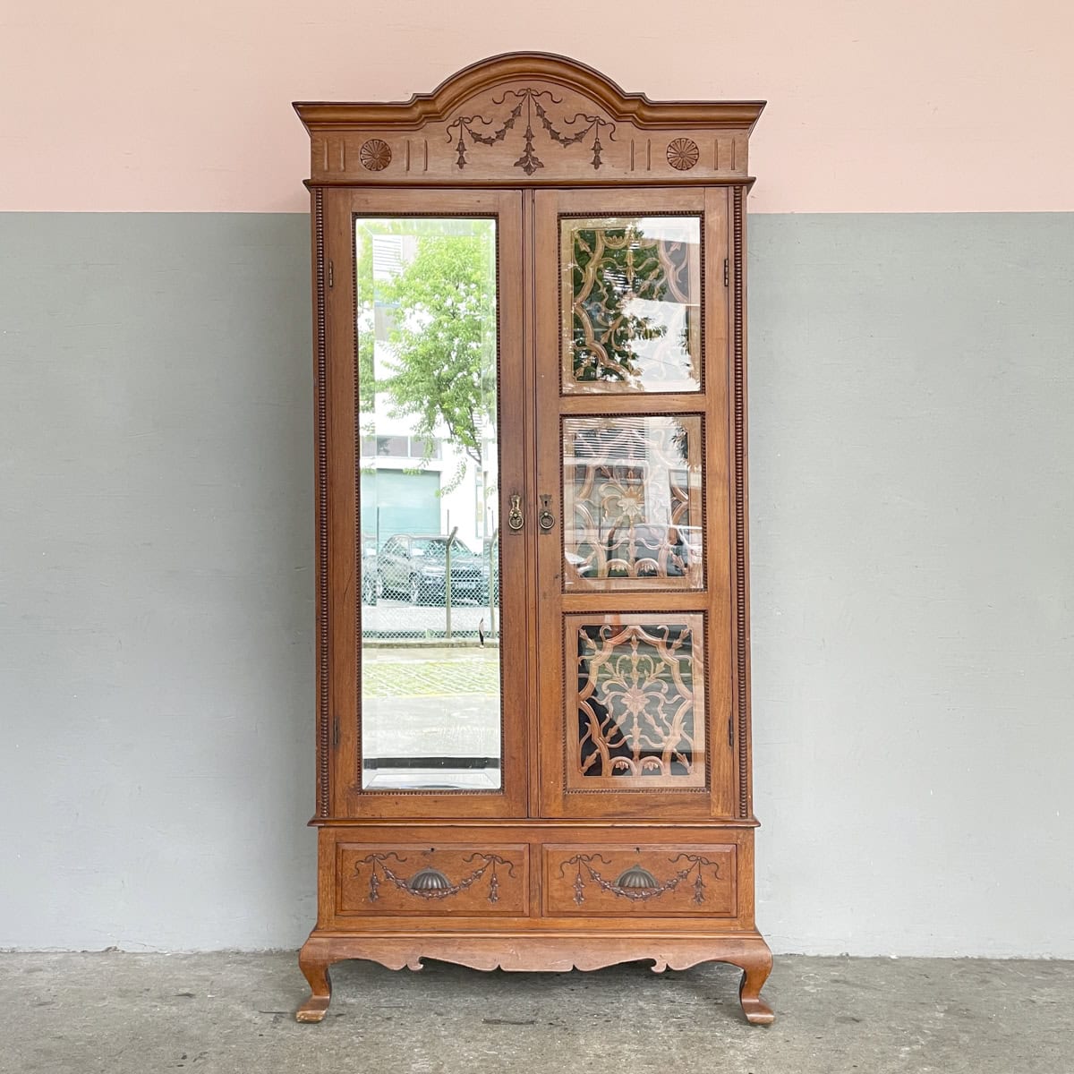 Vintage Carved Colonial-Style Wardrobe