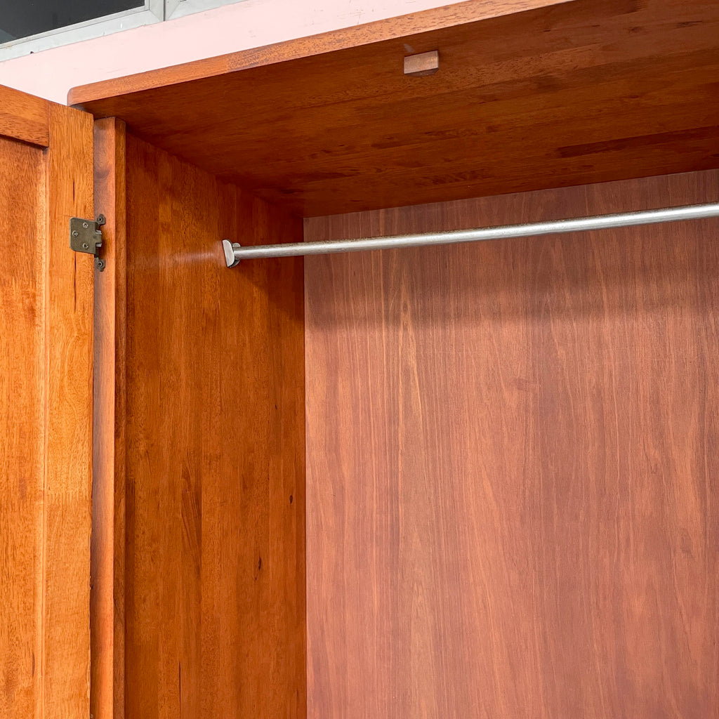 Panelled Rubber Wood Wardrobe
