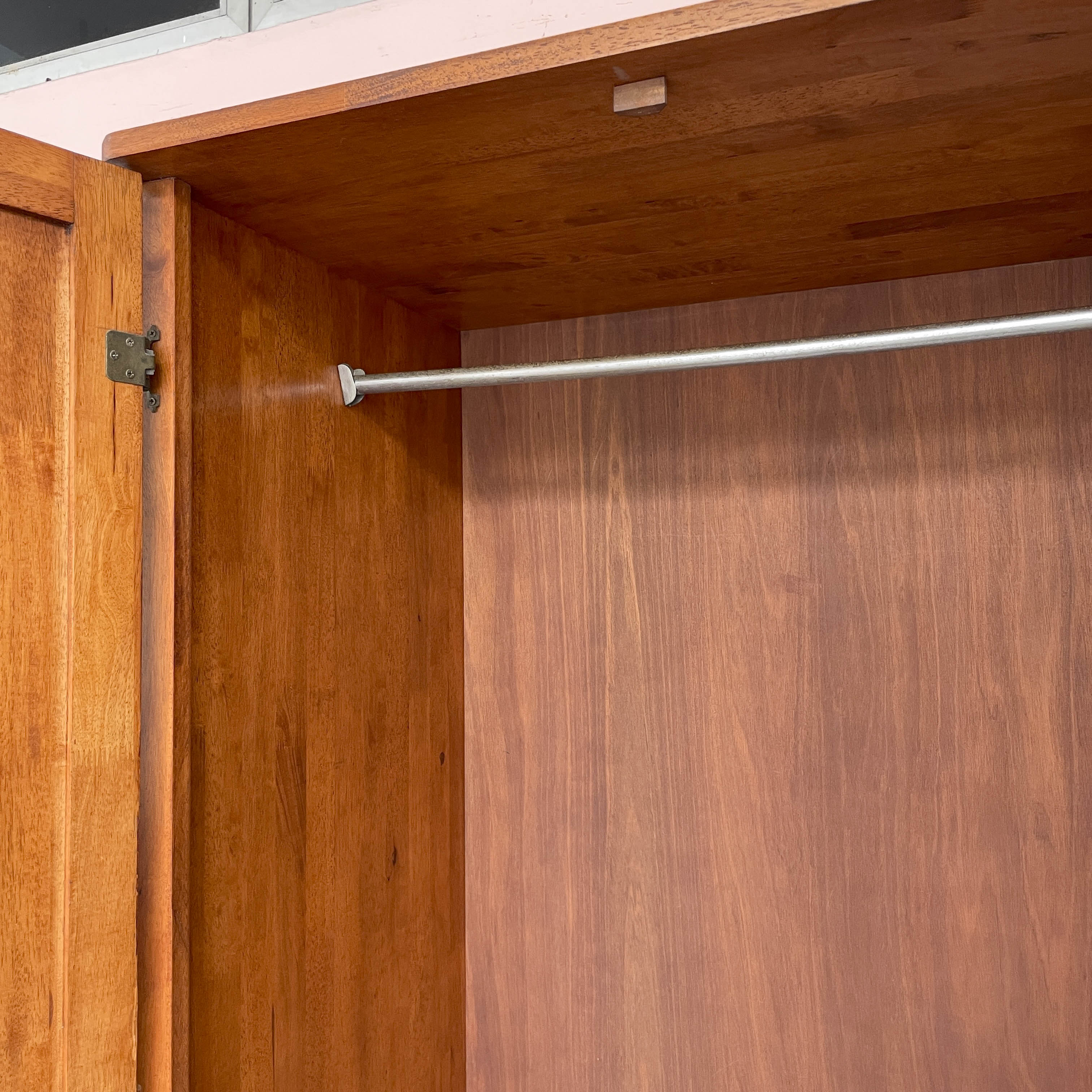 Panelled Rubber Wood Wardrobe