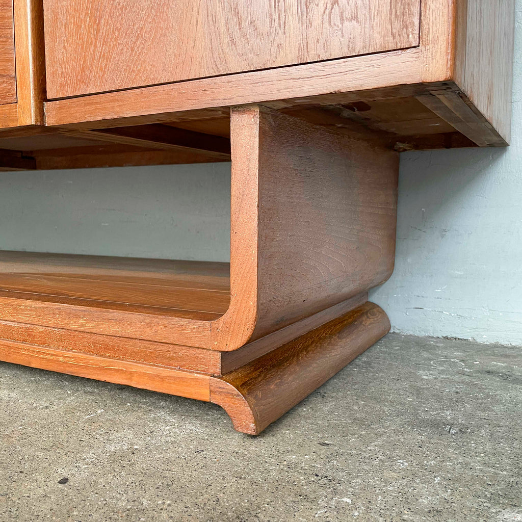 Newly Refurbished Burmese Teak U Leg Sideboard
