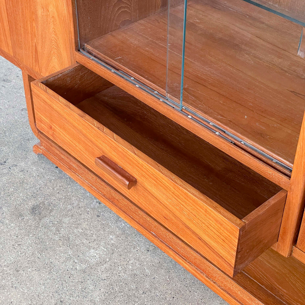 Newly Refurbished Burmese Teak U Leg Sideboard