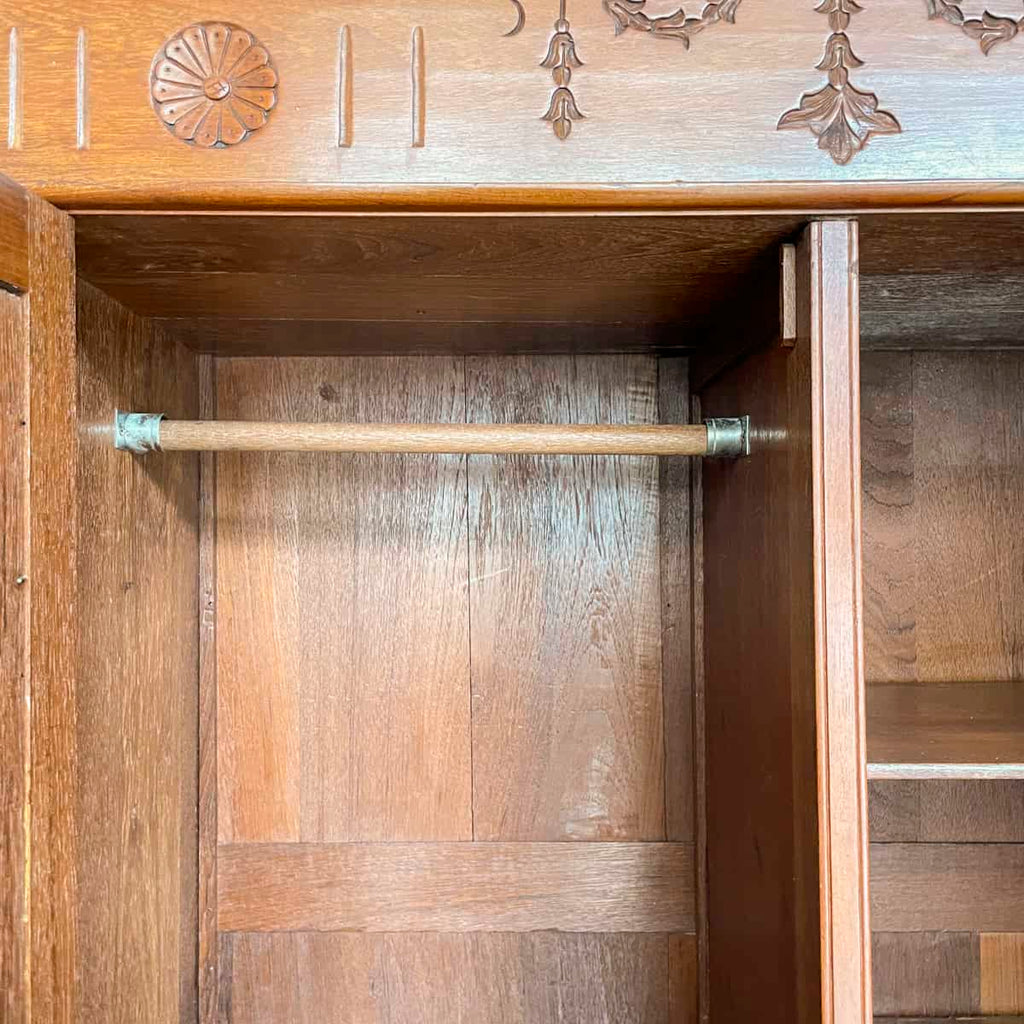 Vintage Carved Colonial-Style Wardrobe
