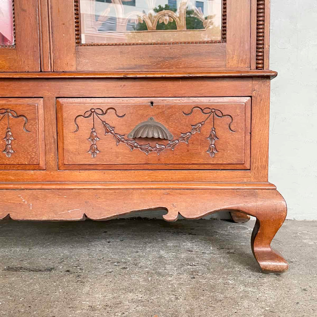Vintage Carved Colonial-Style Wardrobe