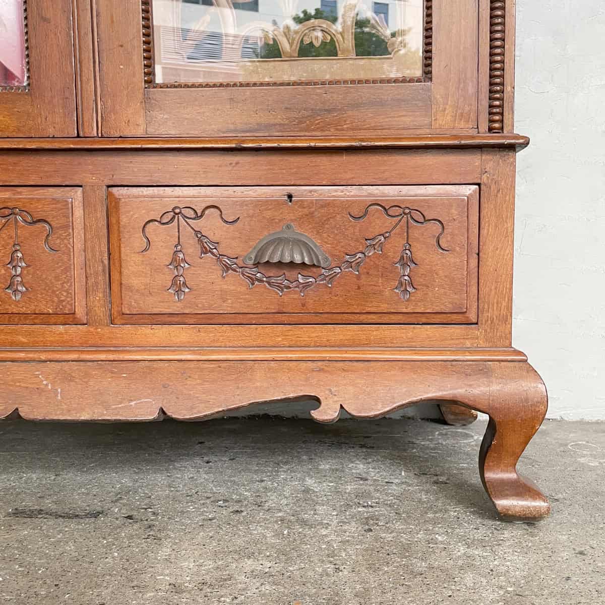 Vintage Carved Colonial-Style Wardrobe