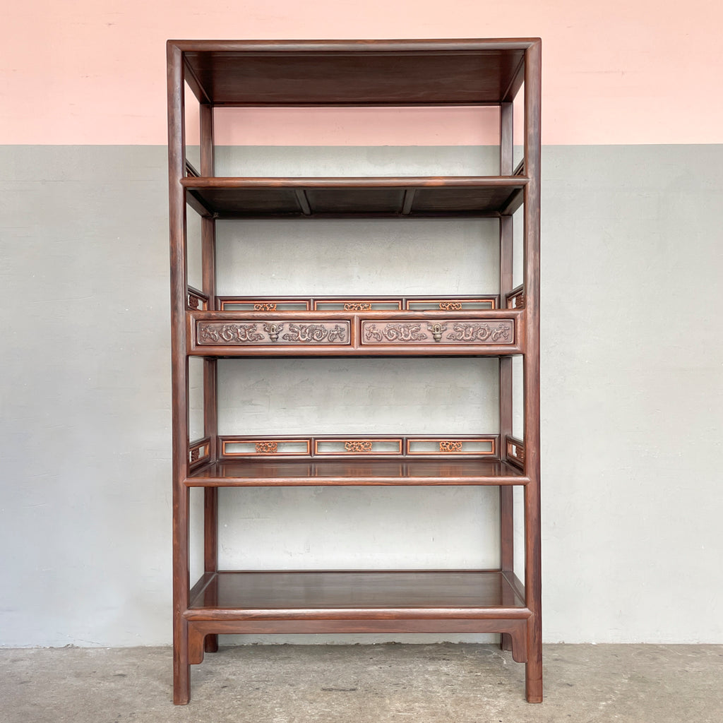 Huanghuali 4-Tier Open Shelf