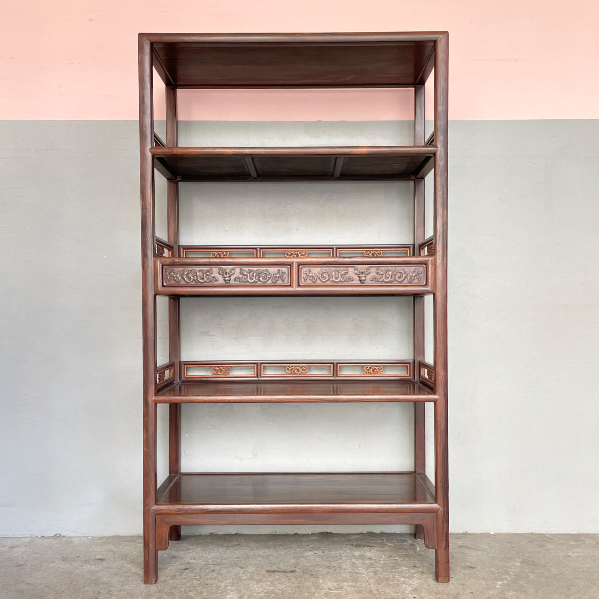 Huanghuali 4-Tier Open Shelf