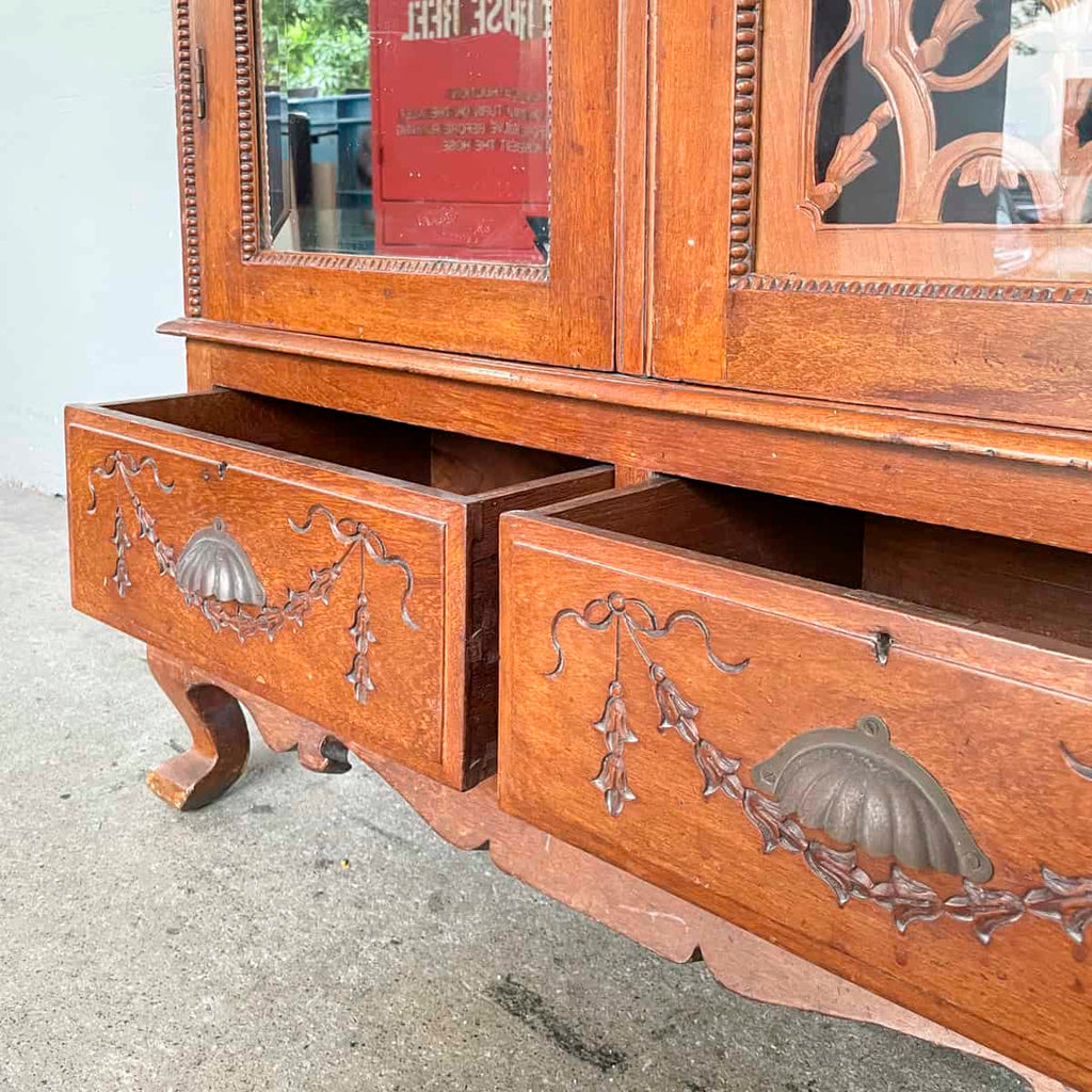 Vintage Carved Colonial-Style Wardrobe