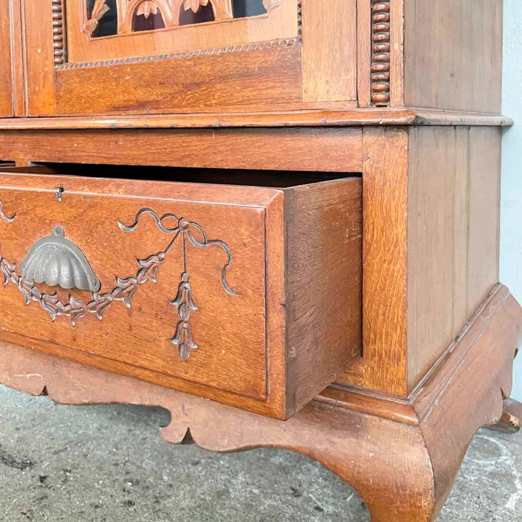 Vintage Carved Colonial-Style Wardrobe
