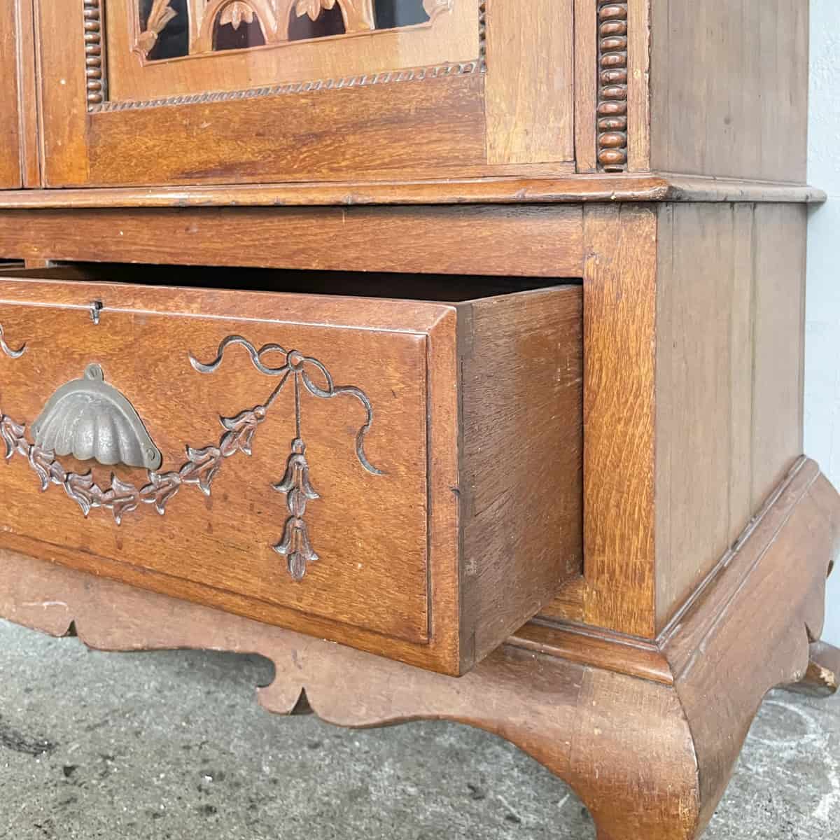 Vintage Carved Colonial-Style Wardrobe