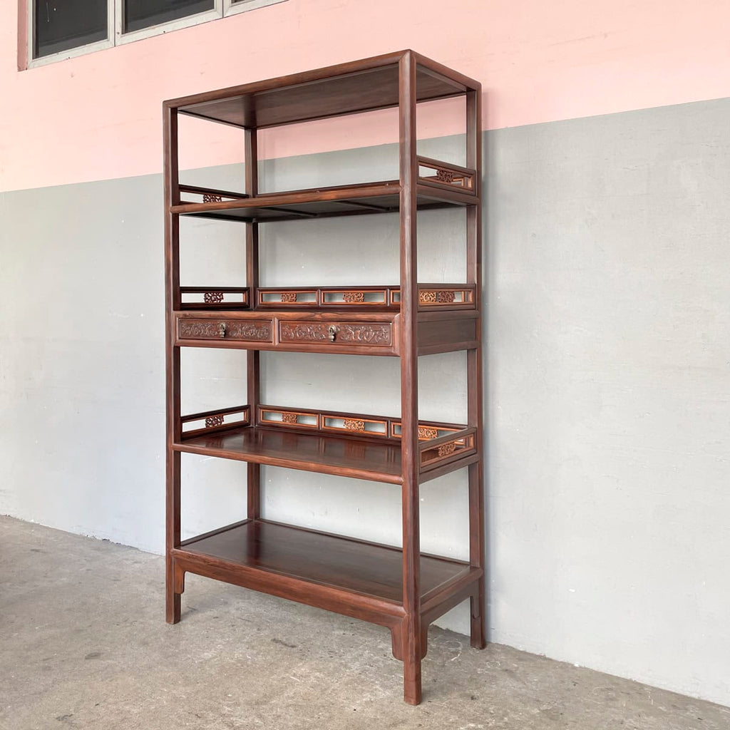 Huanghuali 4-Tier Open Shelf