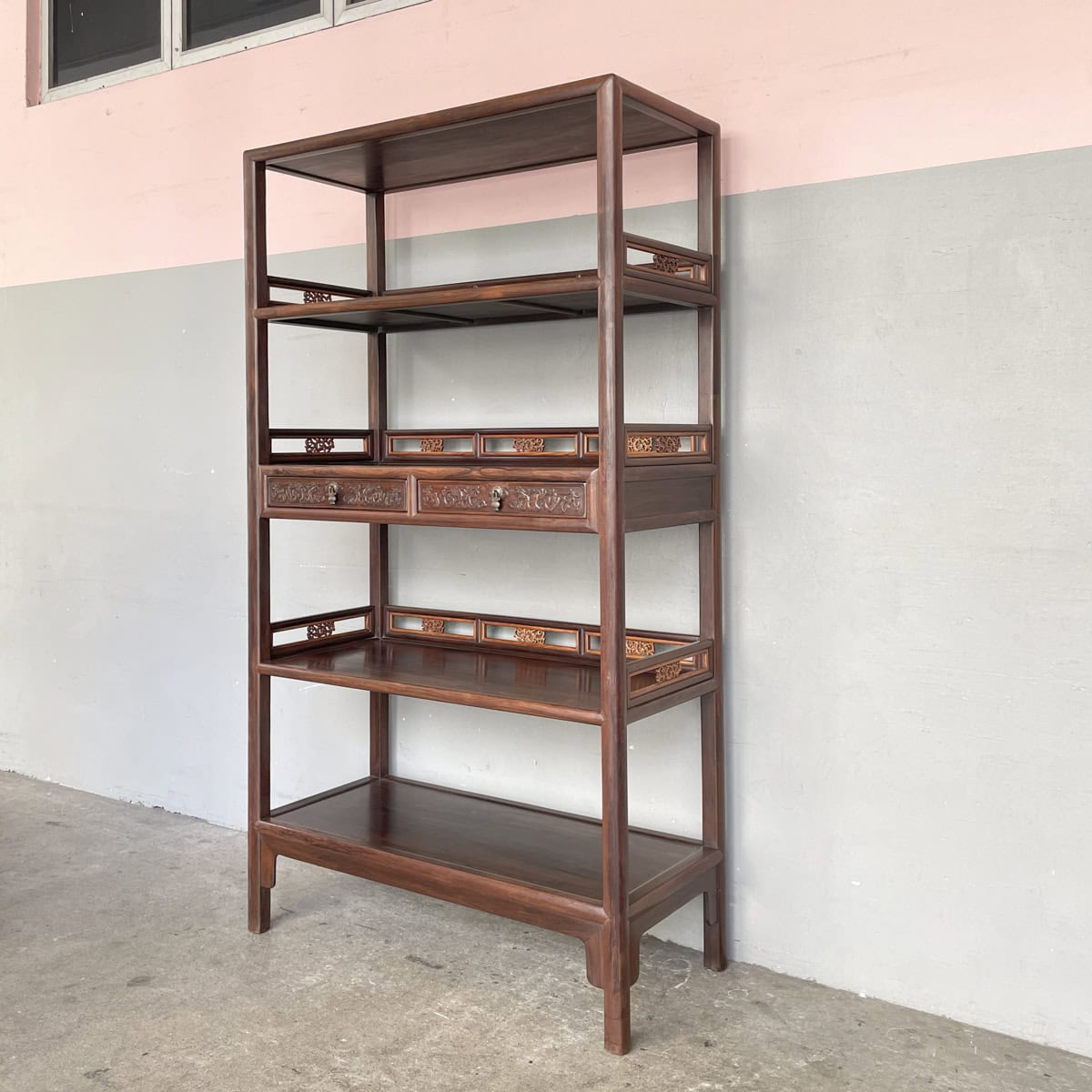 Huanghuali 4-Tier Open Shelf