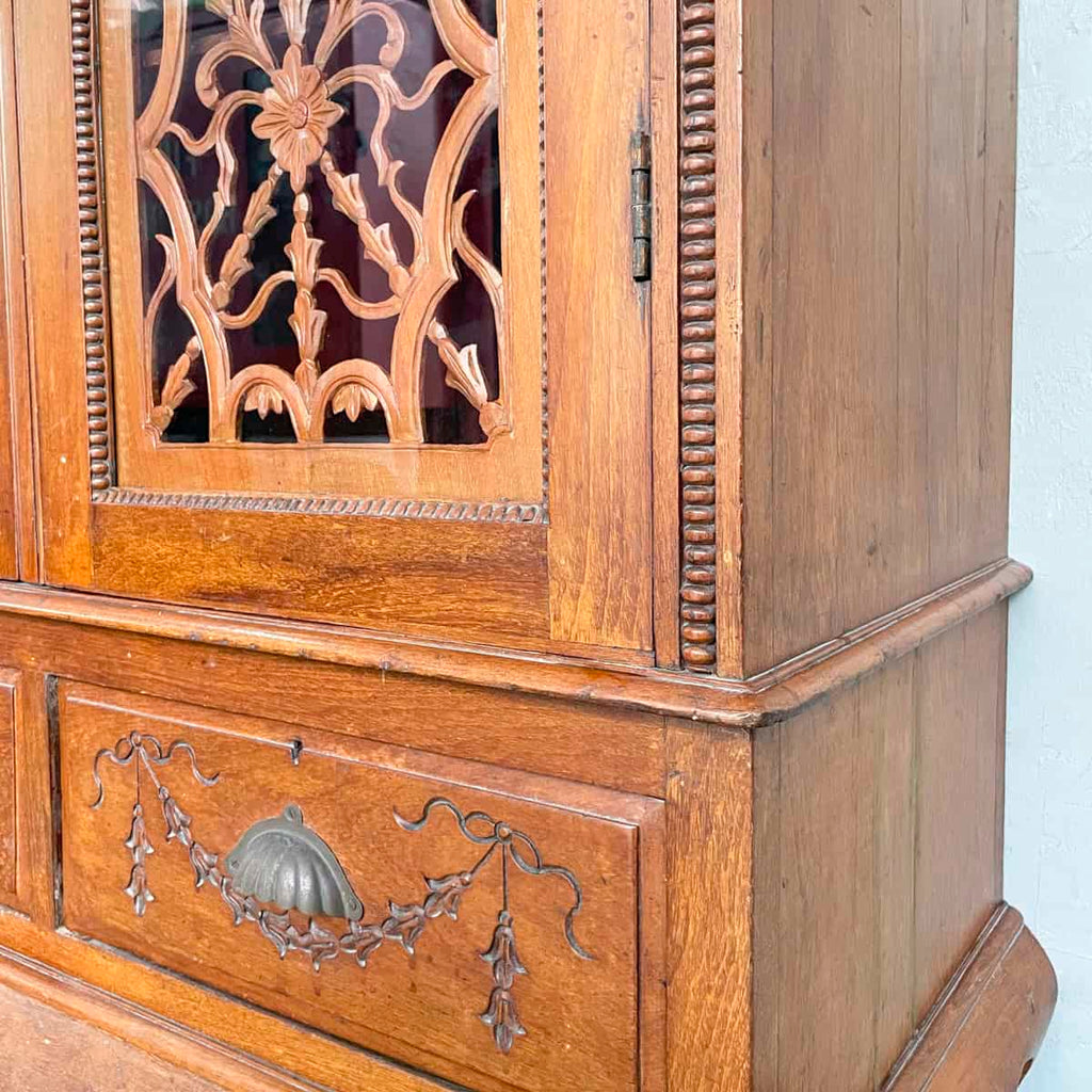 Vintage Carved Colonial-Style Wardrobe