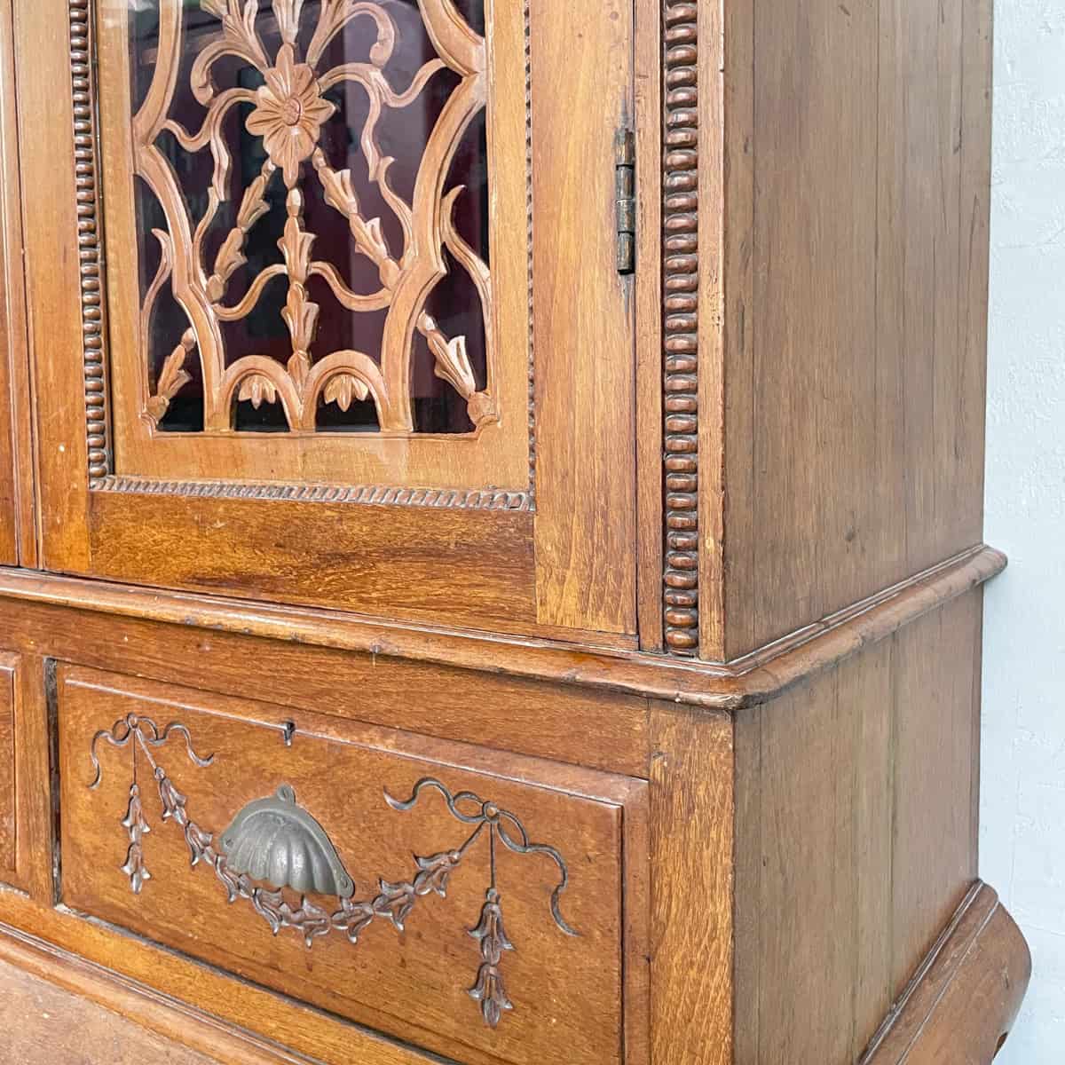 Vintage Carved Colonial-Style Wardrobe