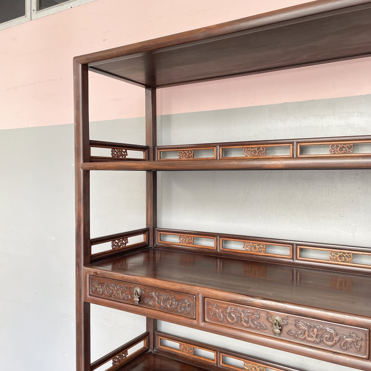 Huanghuali 4-Tier Open Shelf
