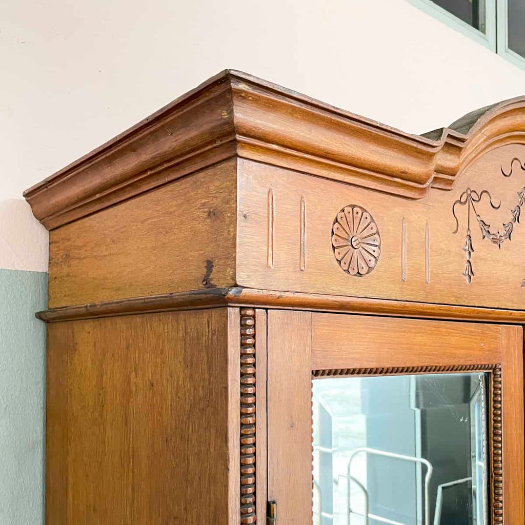 Vintage Carved Colonial-Style Wardrobe