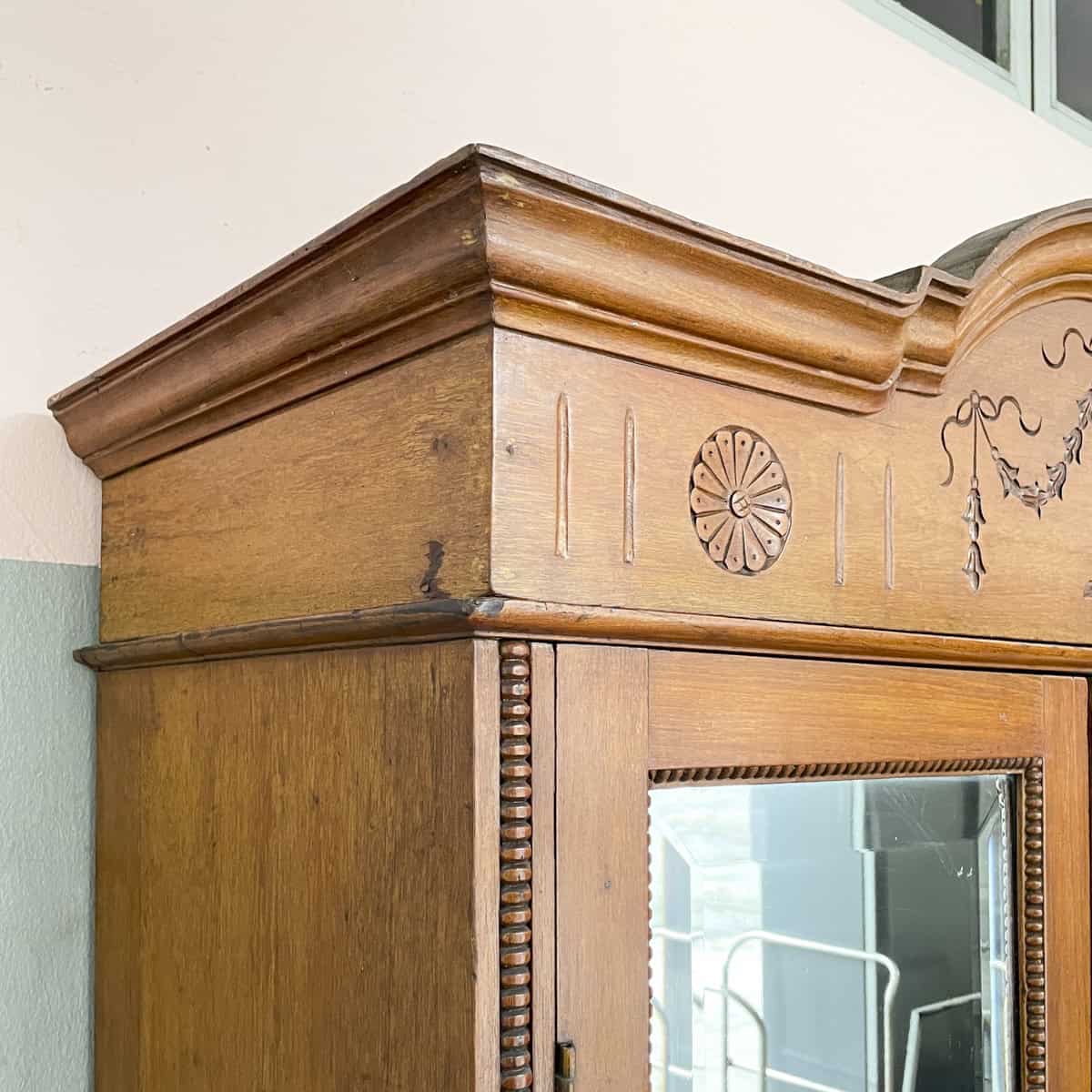 Vintage Carved Colonial-Style Wardrobe