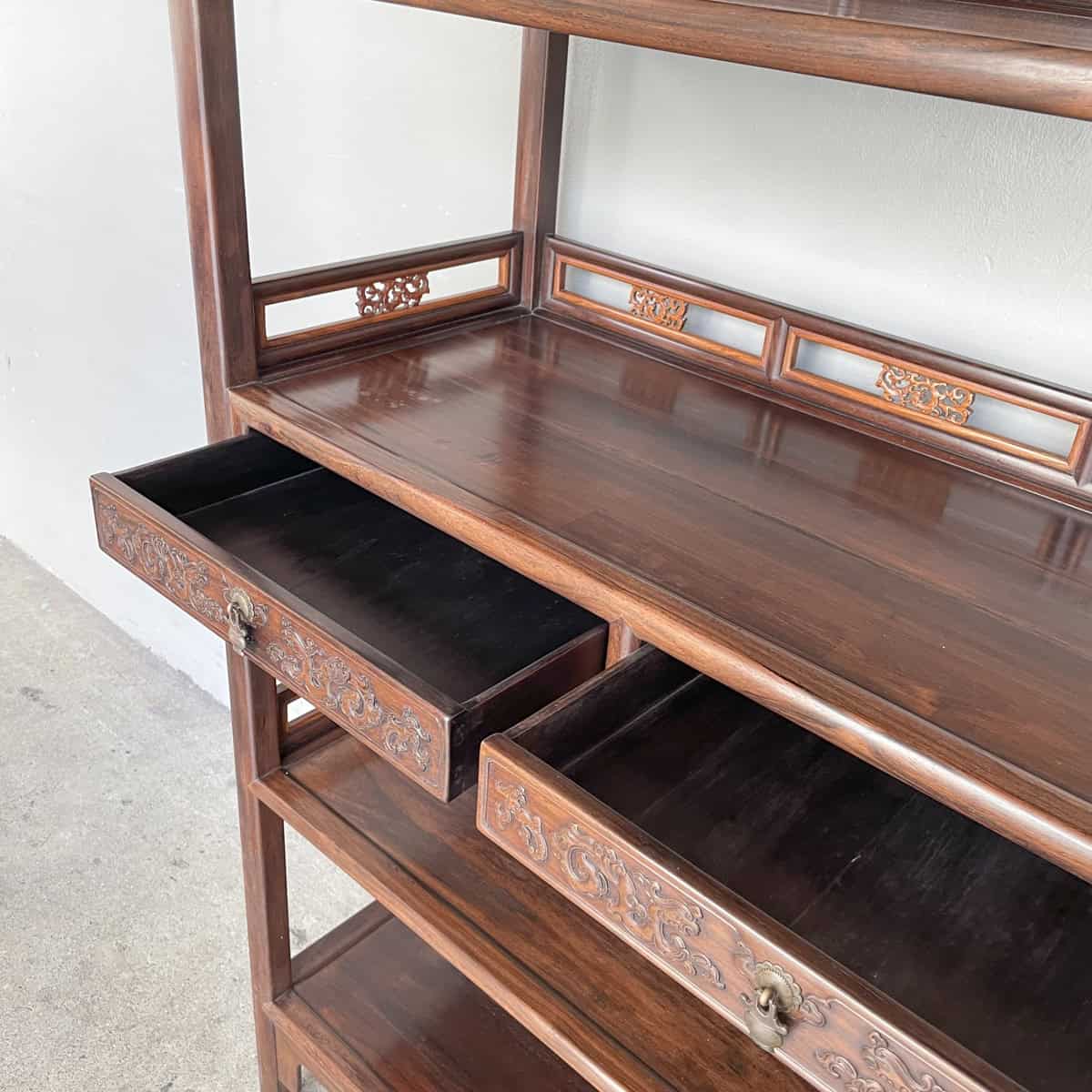 Huanghuali 4-Tier Open Shelf