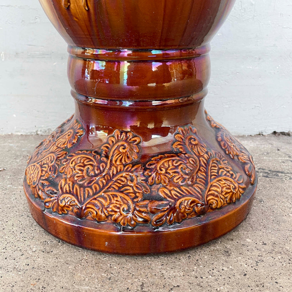 Ceramic "Sancai" Plant Stand with Peony Motifs