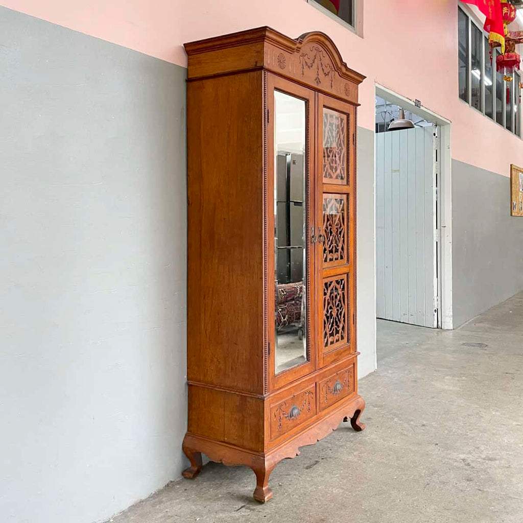 Vintage Carved Colonial-Style Wardrobe