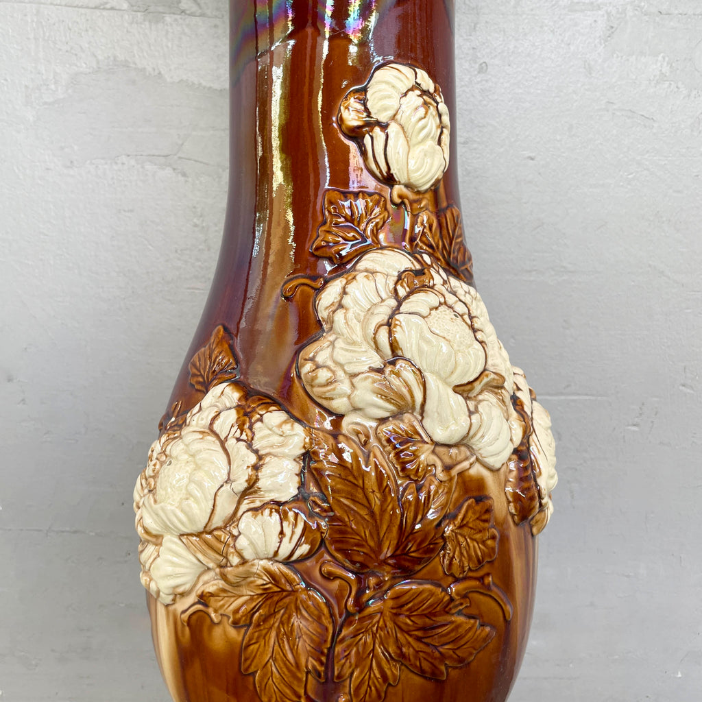 Ceramic "Sancai" Plant Stand with Peony Motifs