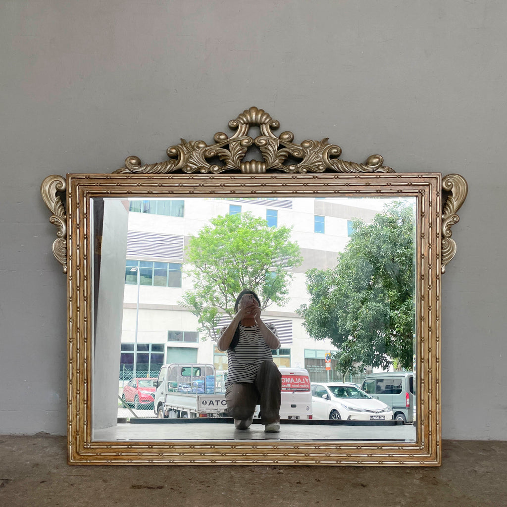 Ornate Gold-Toned Mirror