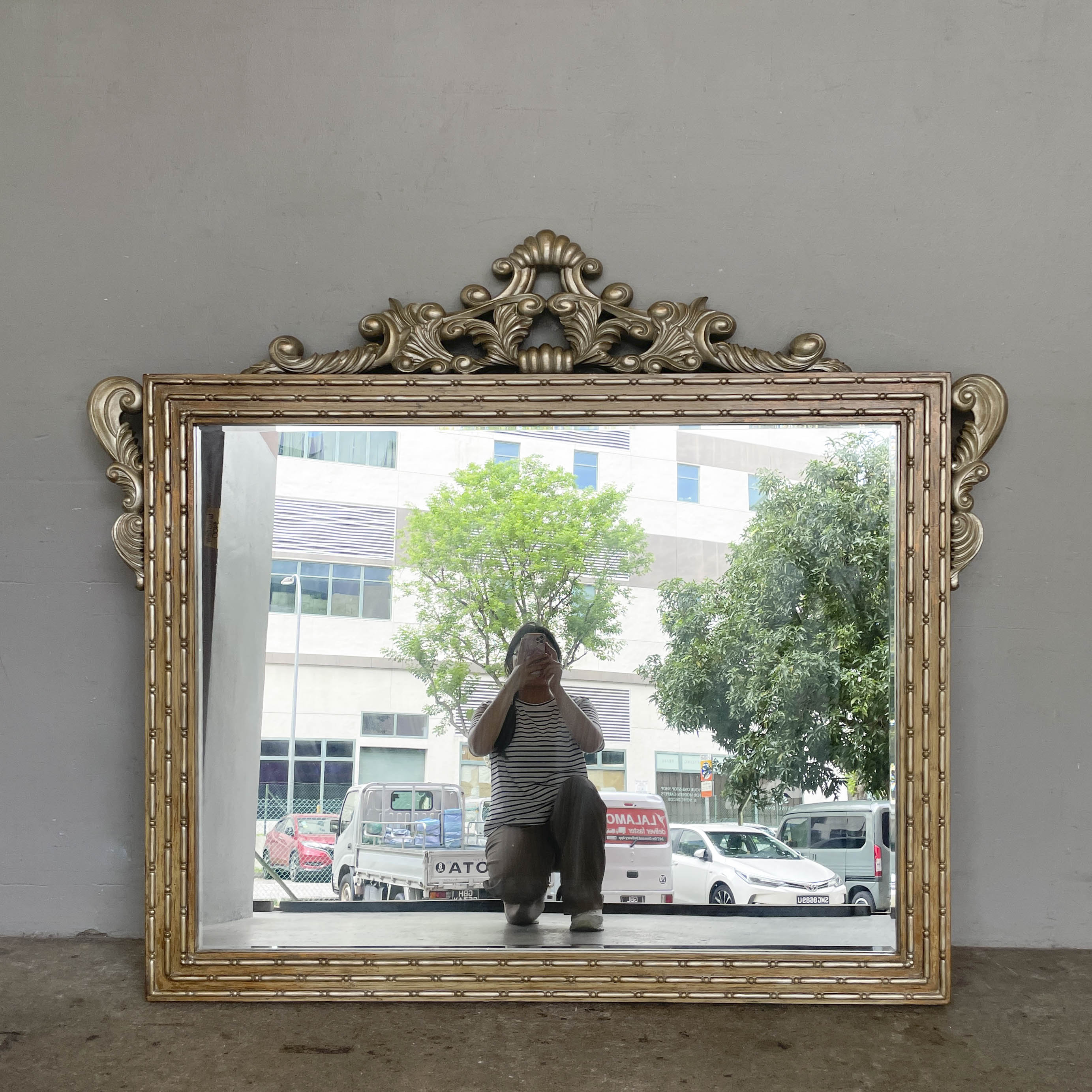 Ornate Gold-Toned Mirror