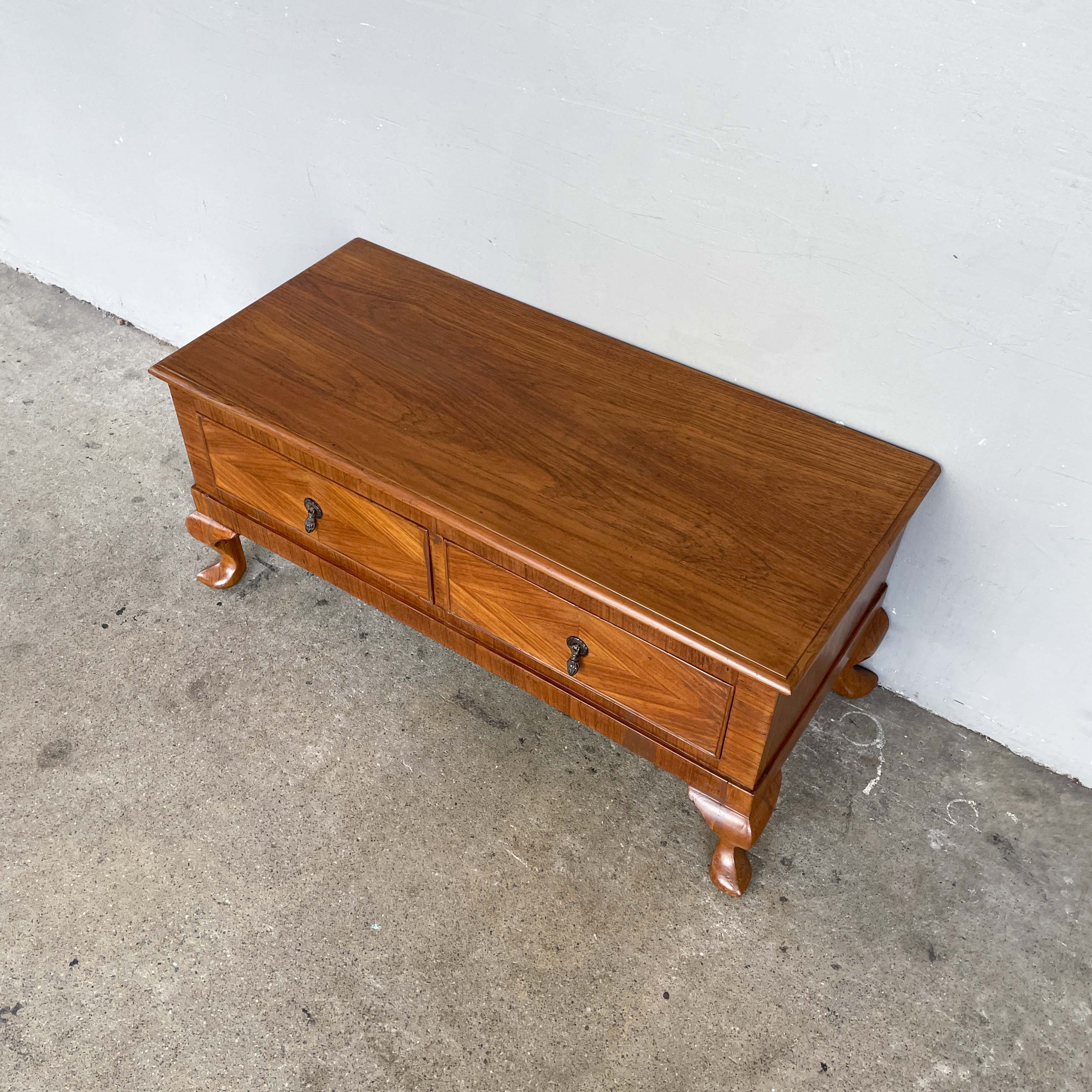 Refurbished Vintage Marquetry Short Console
