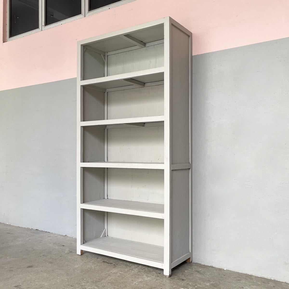 Grey Painted Open Shelf