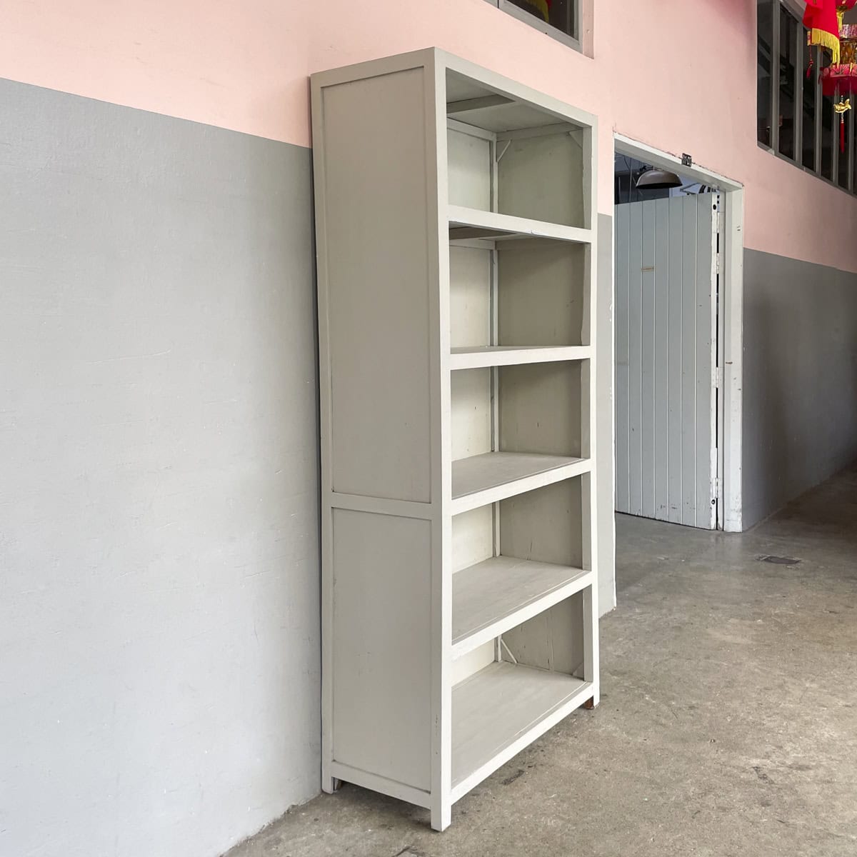 Grey Painted Open Shelf