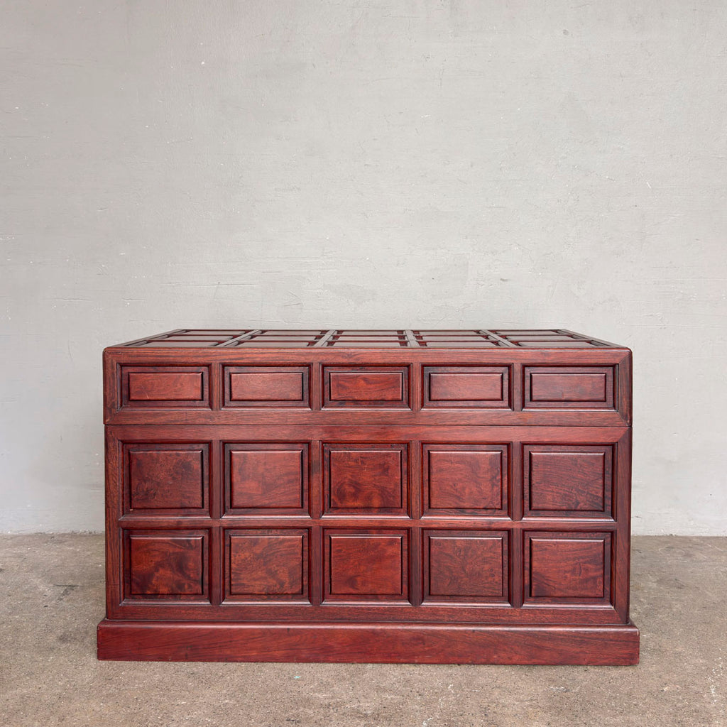 Rosewood Camphor Panelled Chest Trunk
