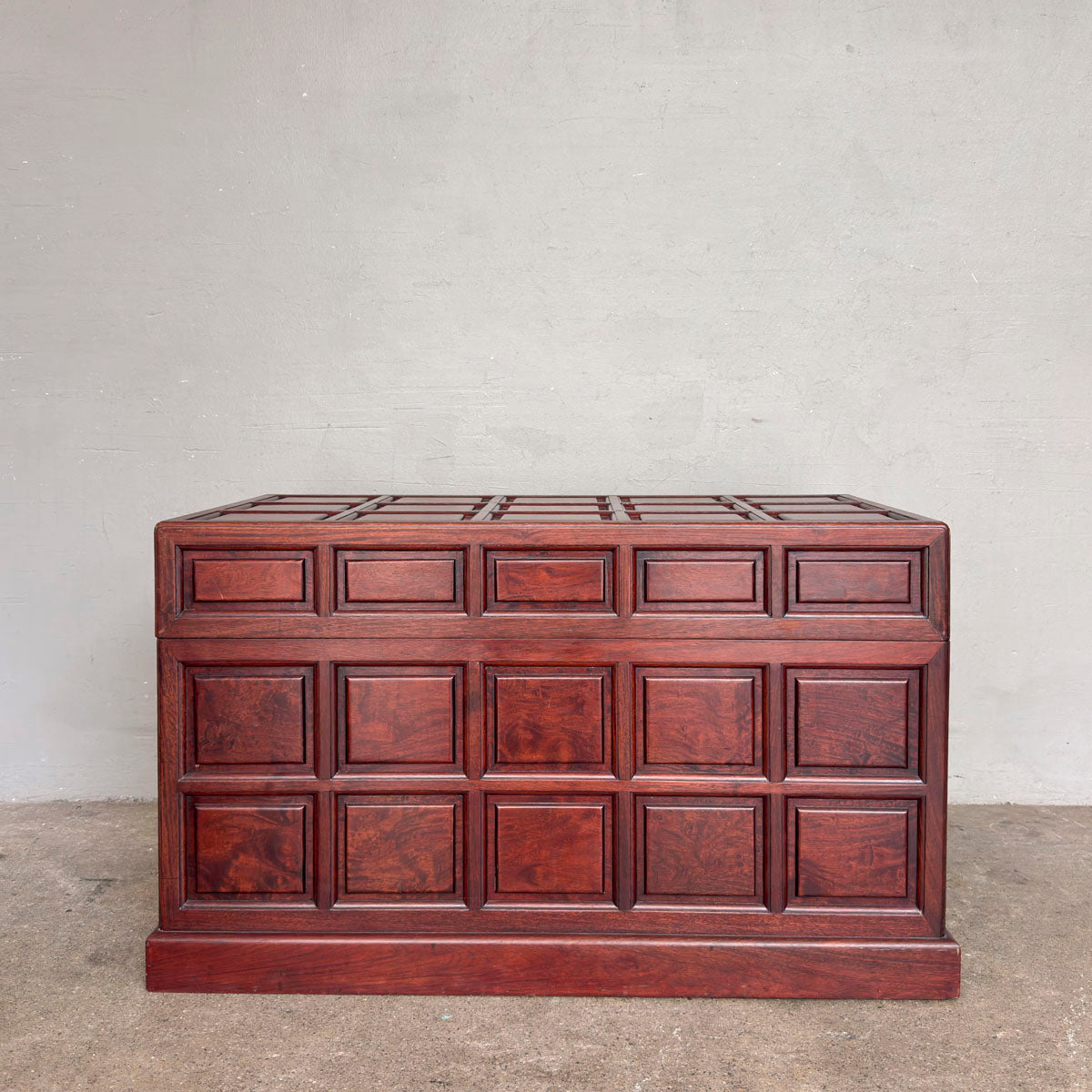 Rosewood Camphor Panelled Chest Trunk