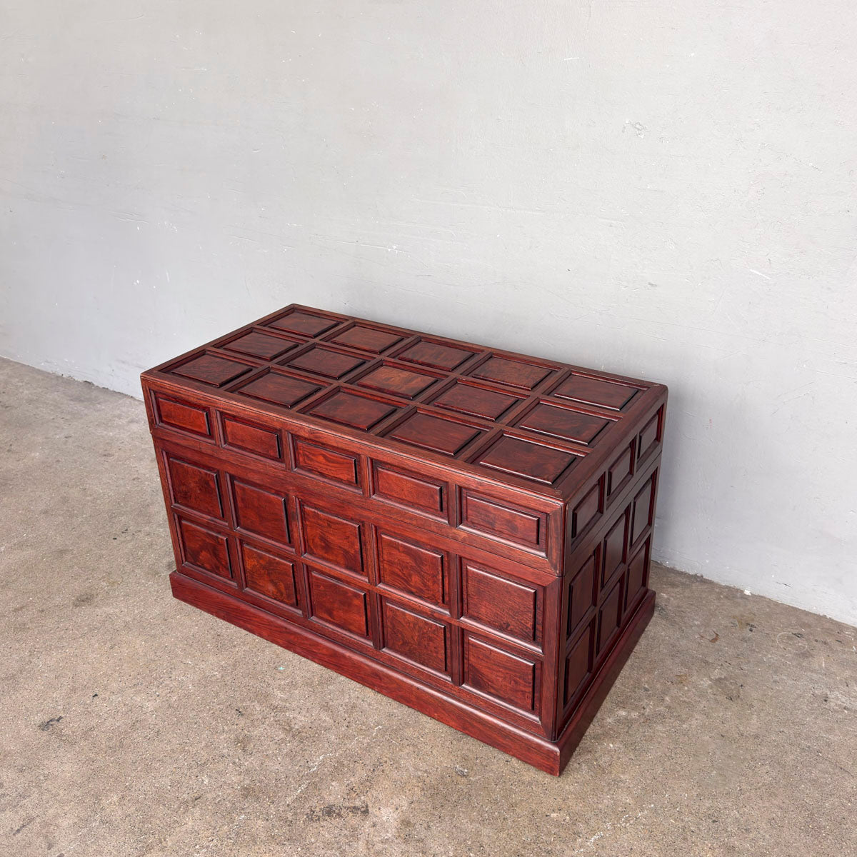 Rosewood Camphor Panelled Chest Trunk
