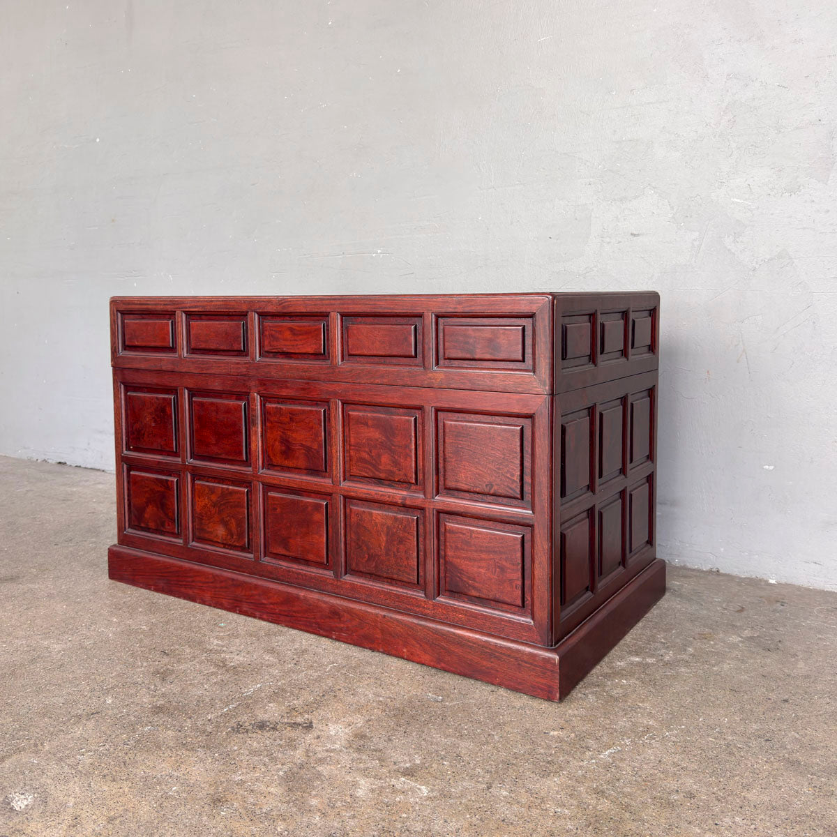 Rosewood Camphor Panelled Chest Trunk