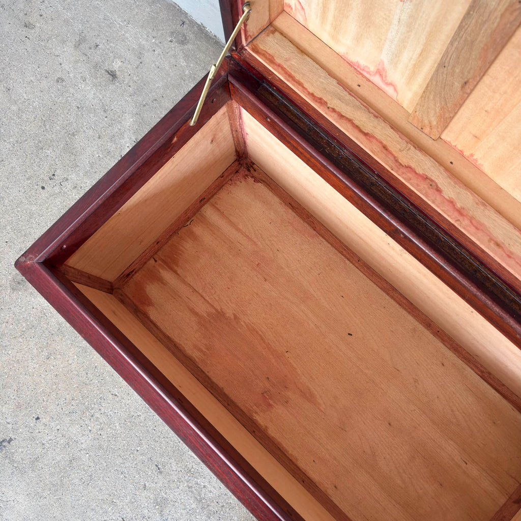 Rosewood Camphor Panelled Chest Trunk