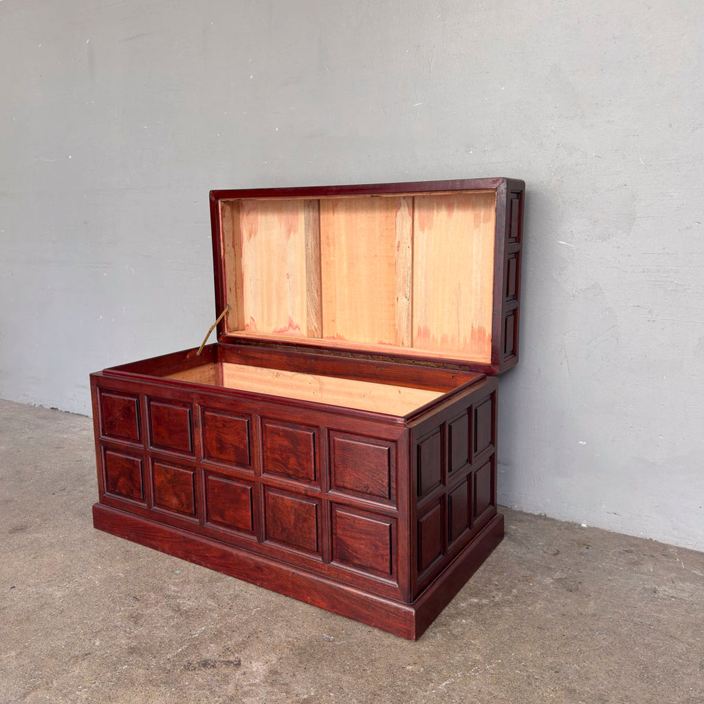 Rosewood Camphor Panelled Chest Trunk