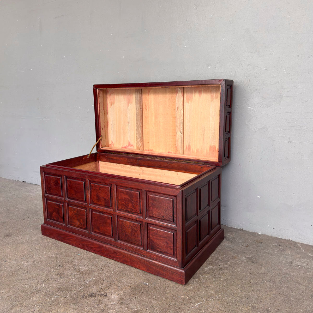 Rosewood Camphor Panelled Chest Trunk