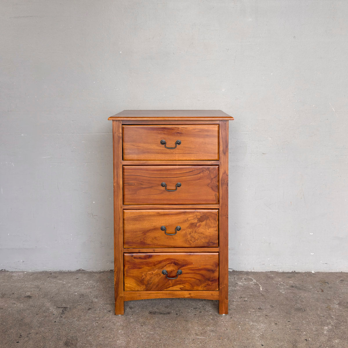 Teak 4 Drawer Dresser Chest