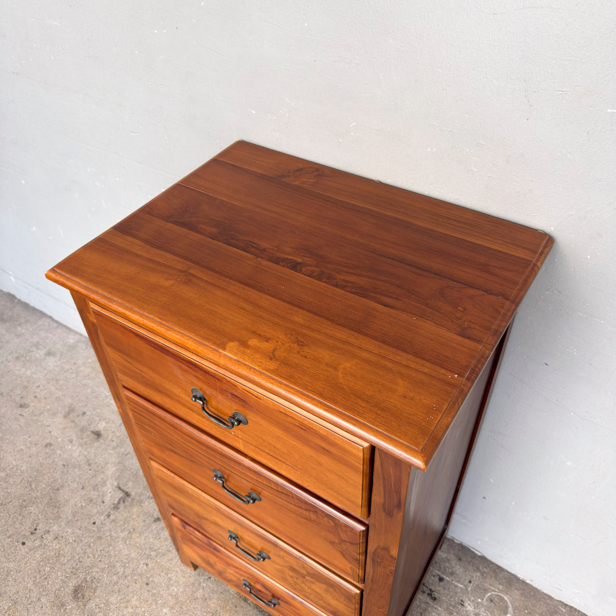Teak 4 Drawer Dresser Chest