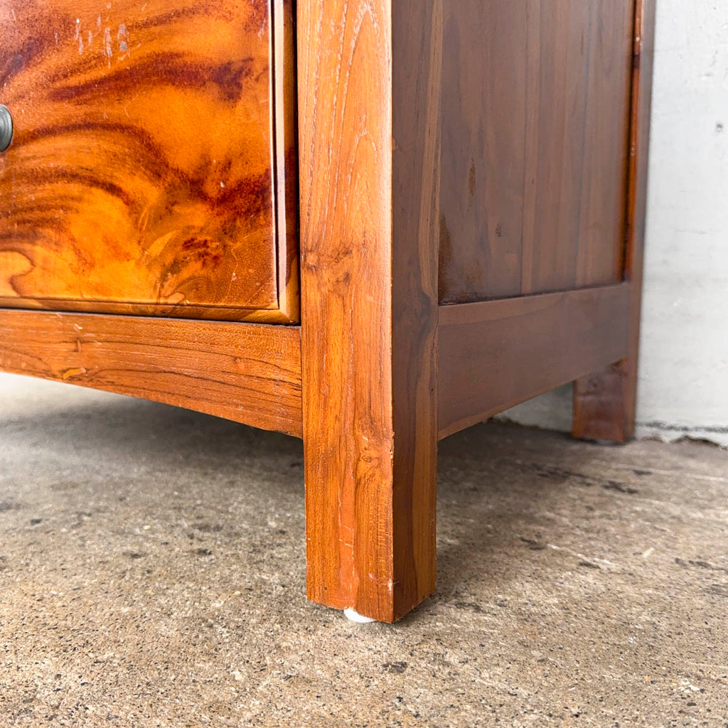 Teak 4 Drawer Dresser Chest