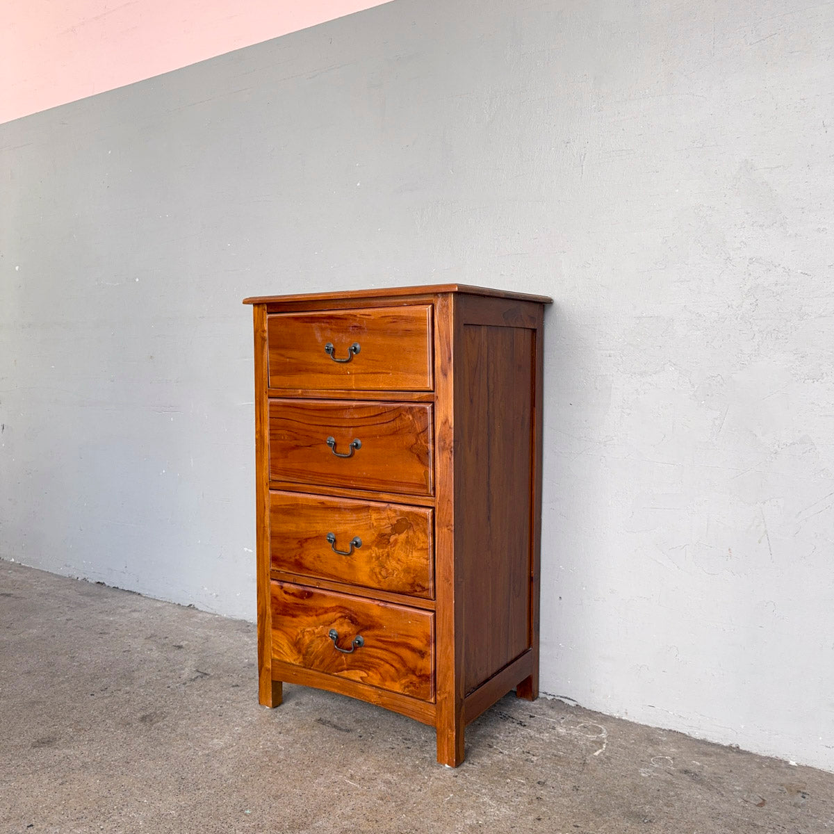 Teak 4 Drawer Dresser Chest