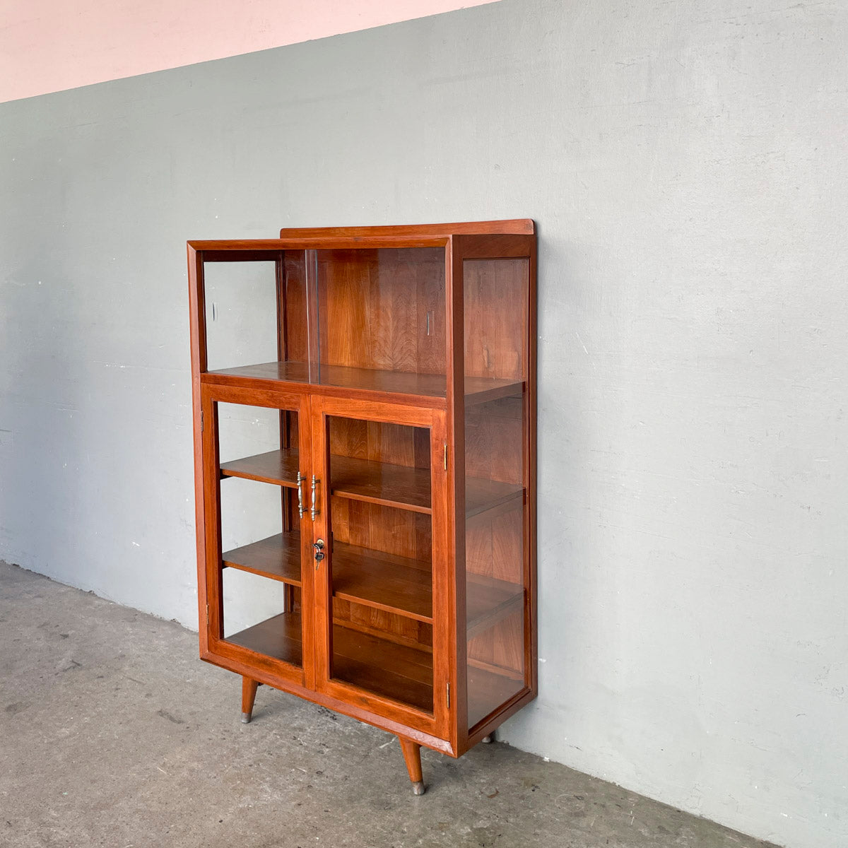 Refurbished Vintage Teak Cabinet with Pencil Legs