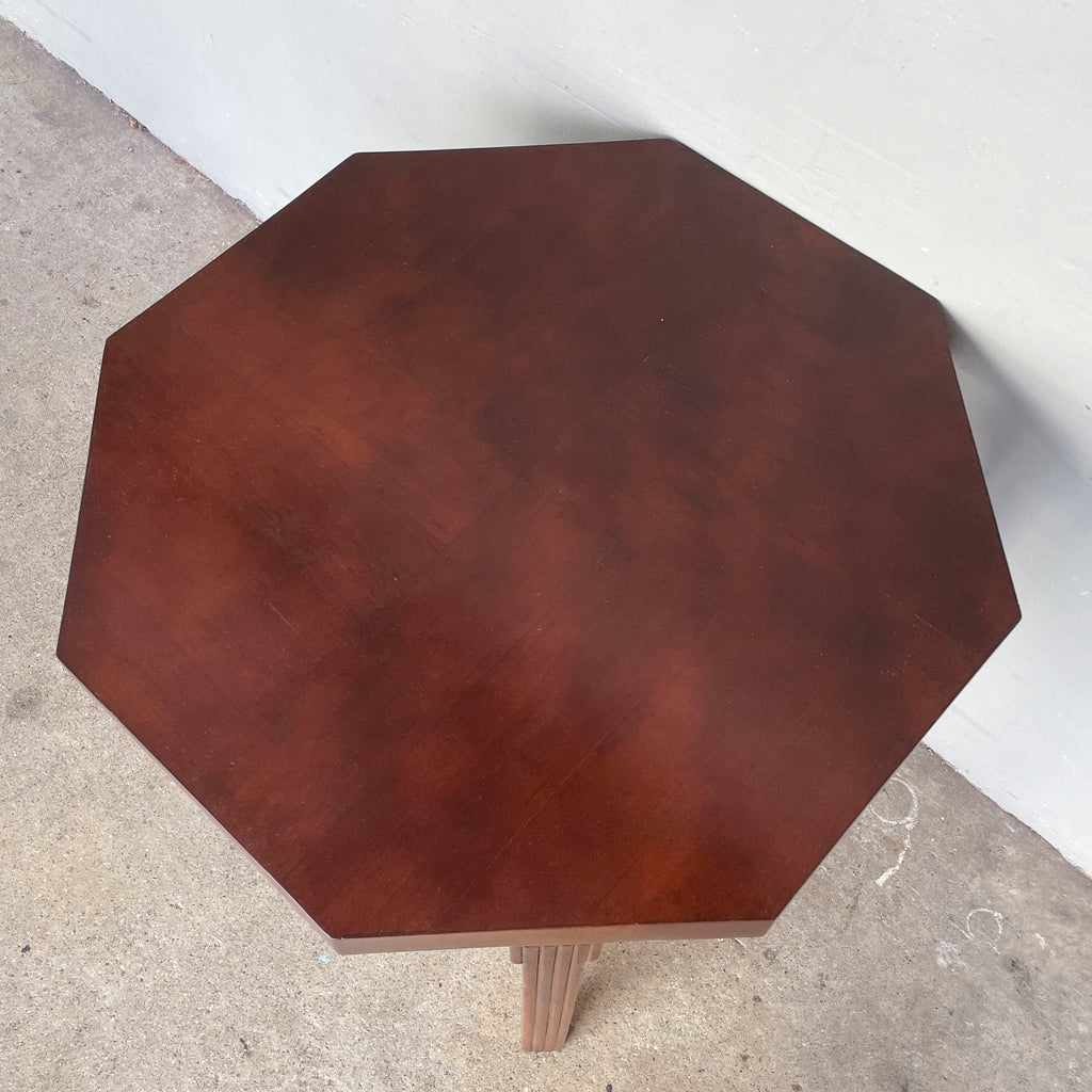 Vintage Dark-Stained Octagonal Table
