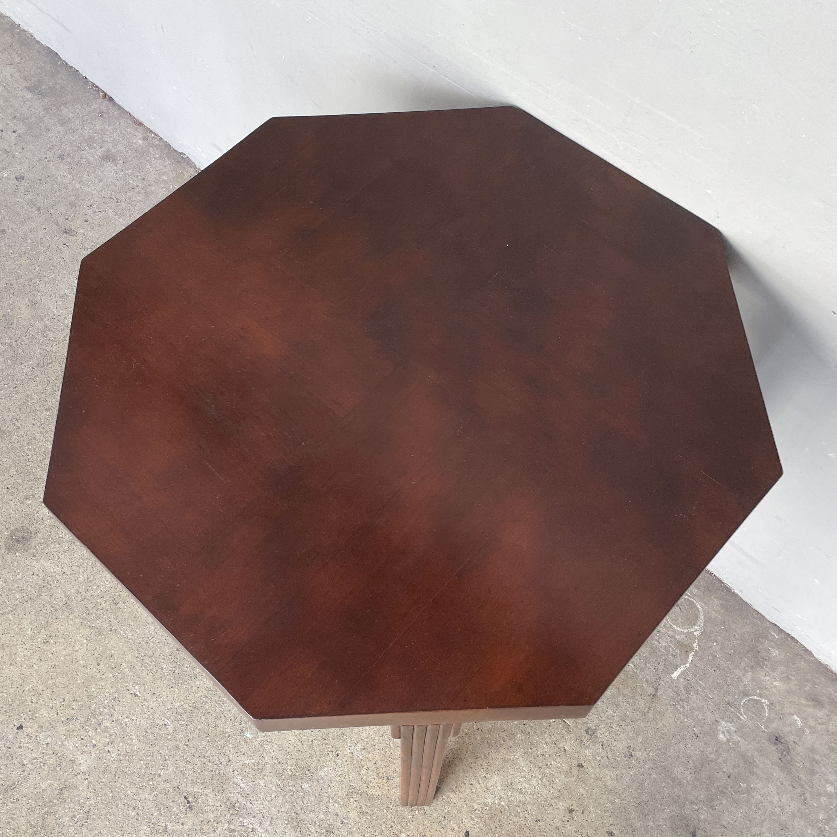 Vintage Dark-Stained Octagonal Table