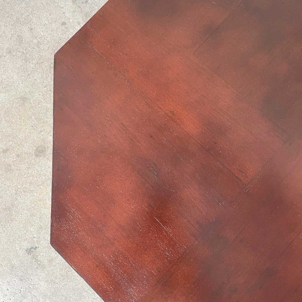 Vintage Dark-Stained Octagonal Table