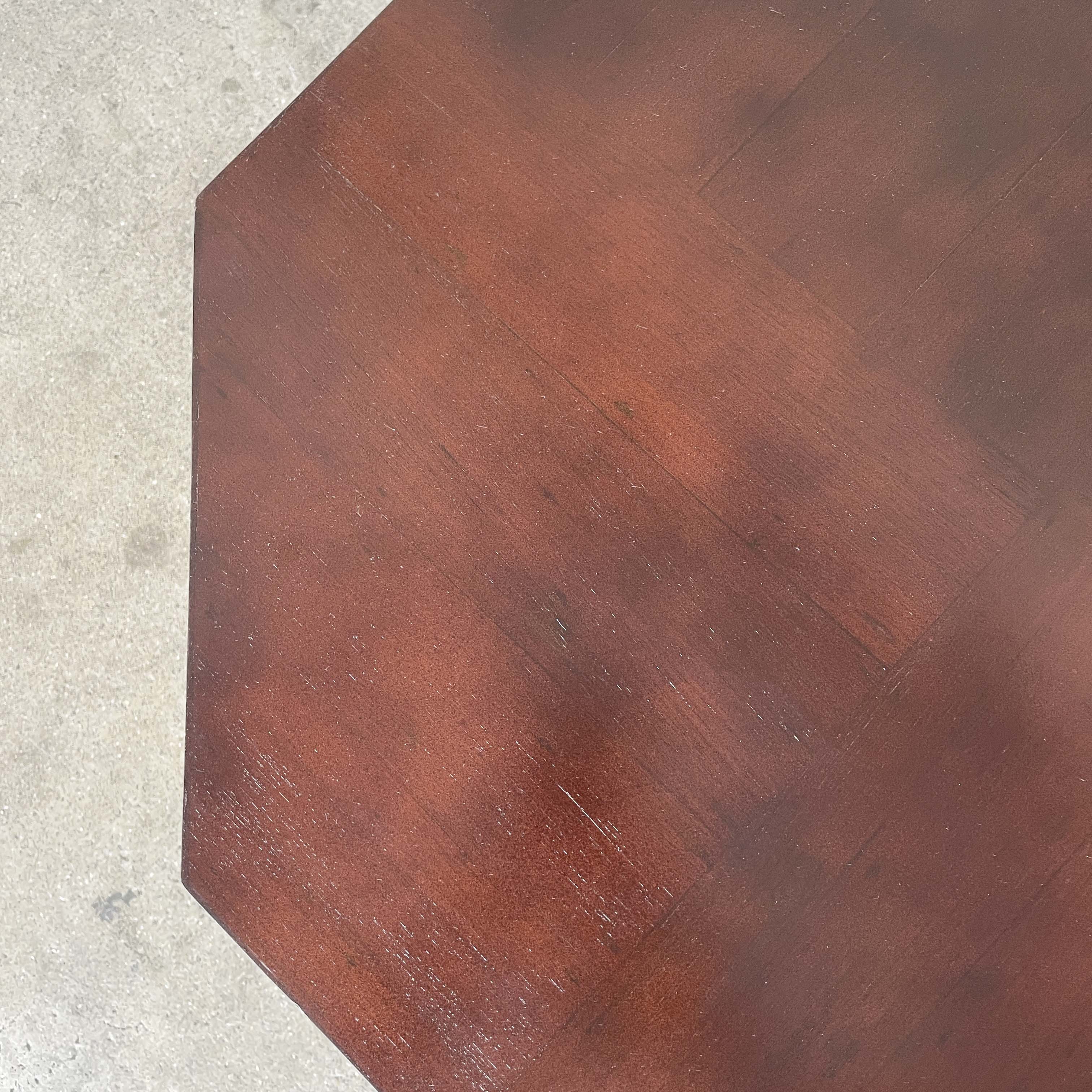 Vintage Dark-Stained Octagonal Table