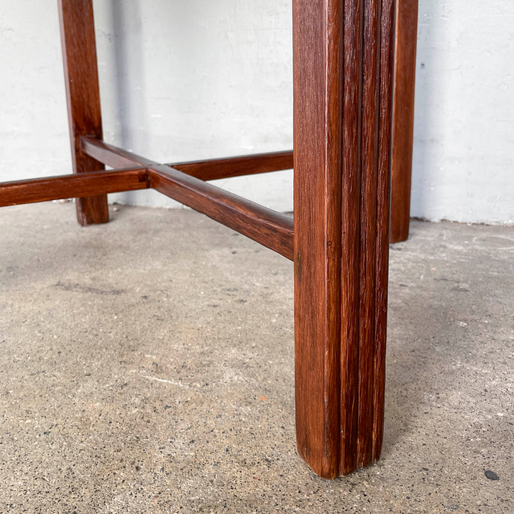 Vintage Dark-Stained Octagonal Table