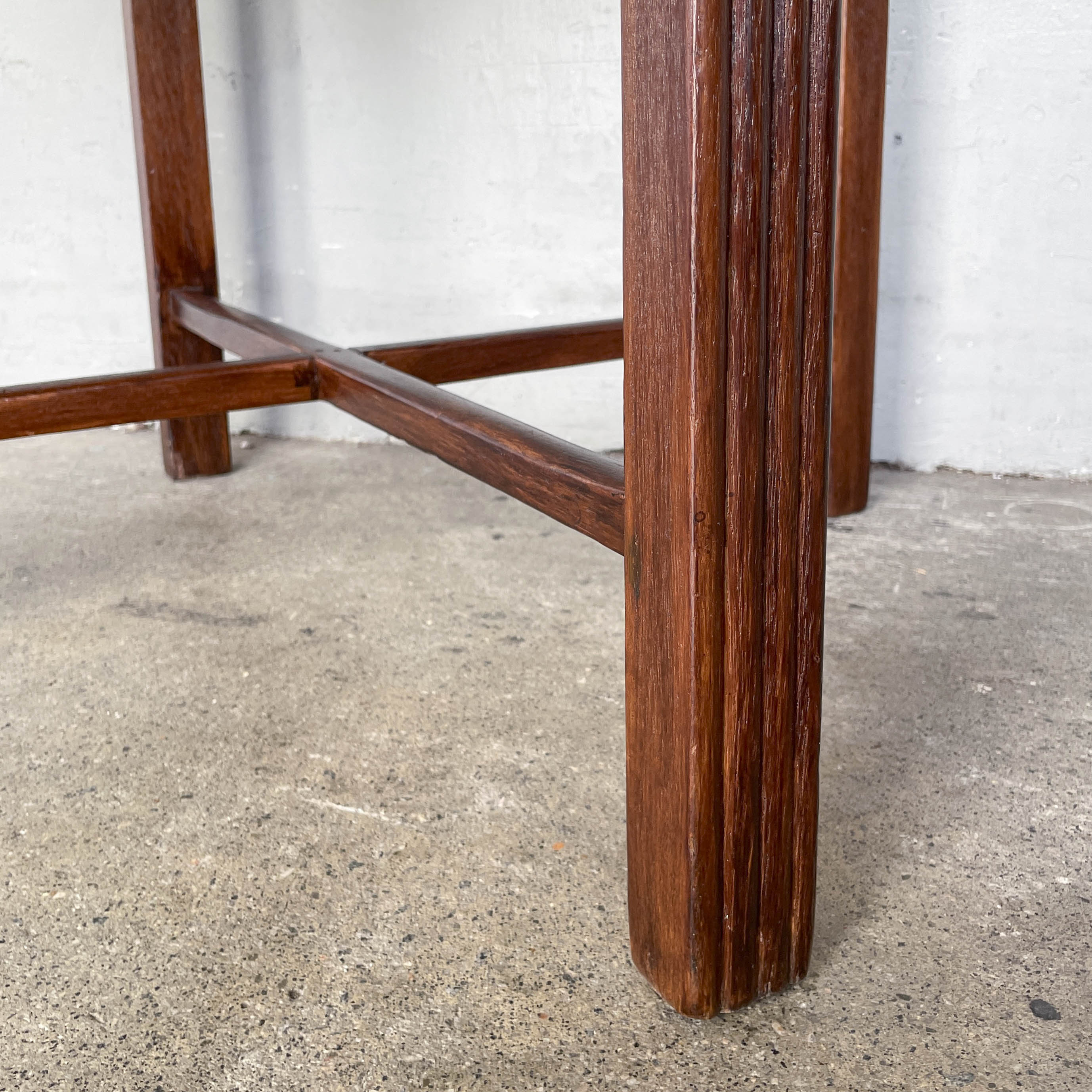 Vintage Dark-Stained Octagonal Table