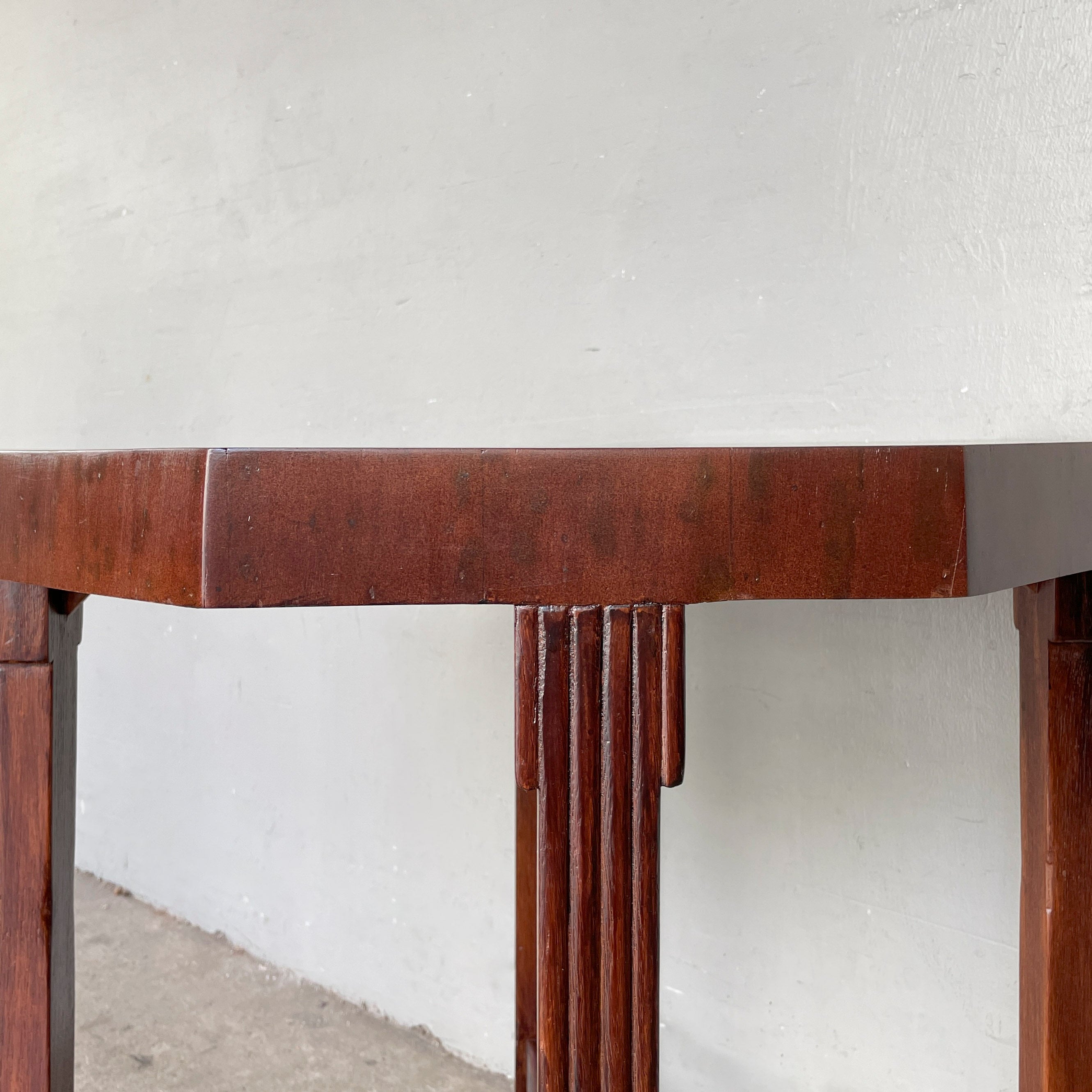 Vintage Dark-Stained Octagonal Table
